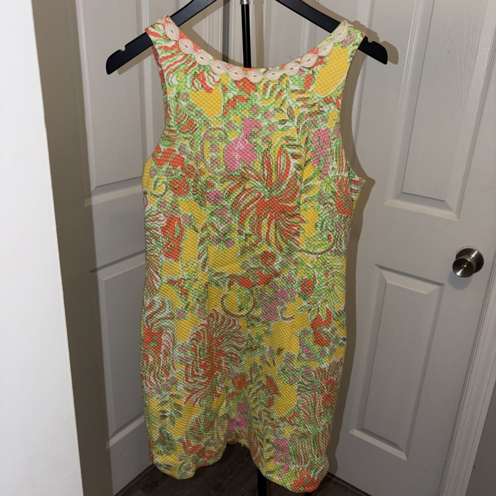 LILLY PULITZER Target Happy Place Shift Dress Sz 10 Pineapple Zip Resort EUC HTF